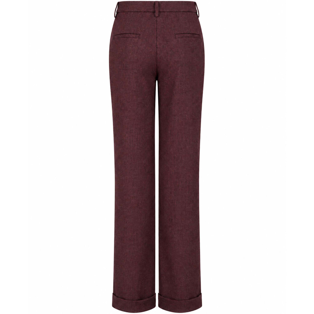 Bloomers Broek Jette Wol Bordeaux, tall kleding voor lange vrouwen achterzijde