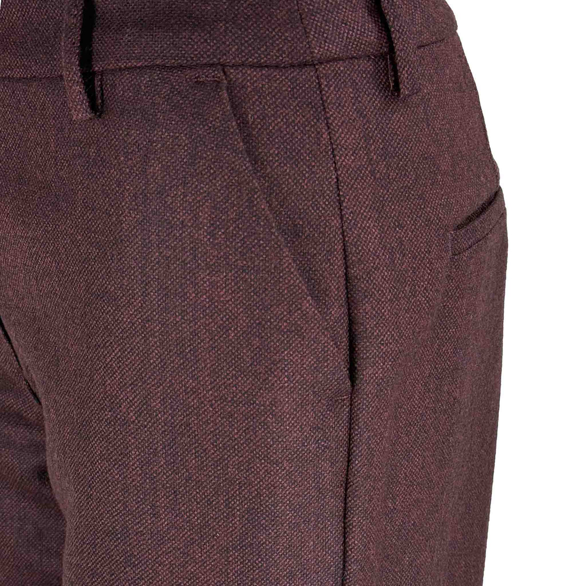 Bloomers Broek Jette Wol Bordeaux, kleding voor lange vrouwen, zijaanzicht