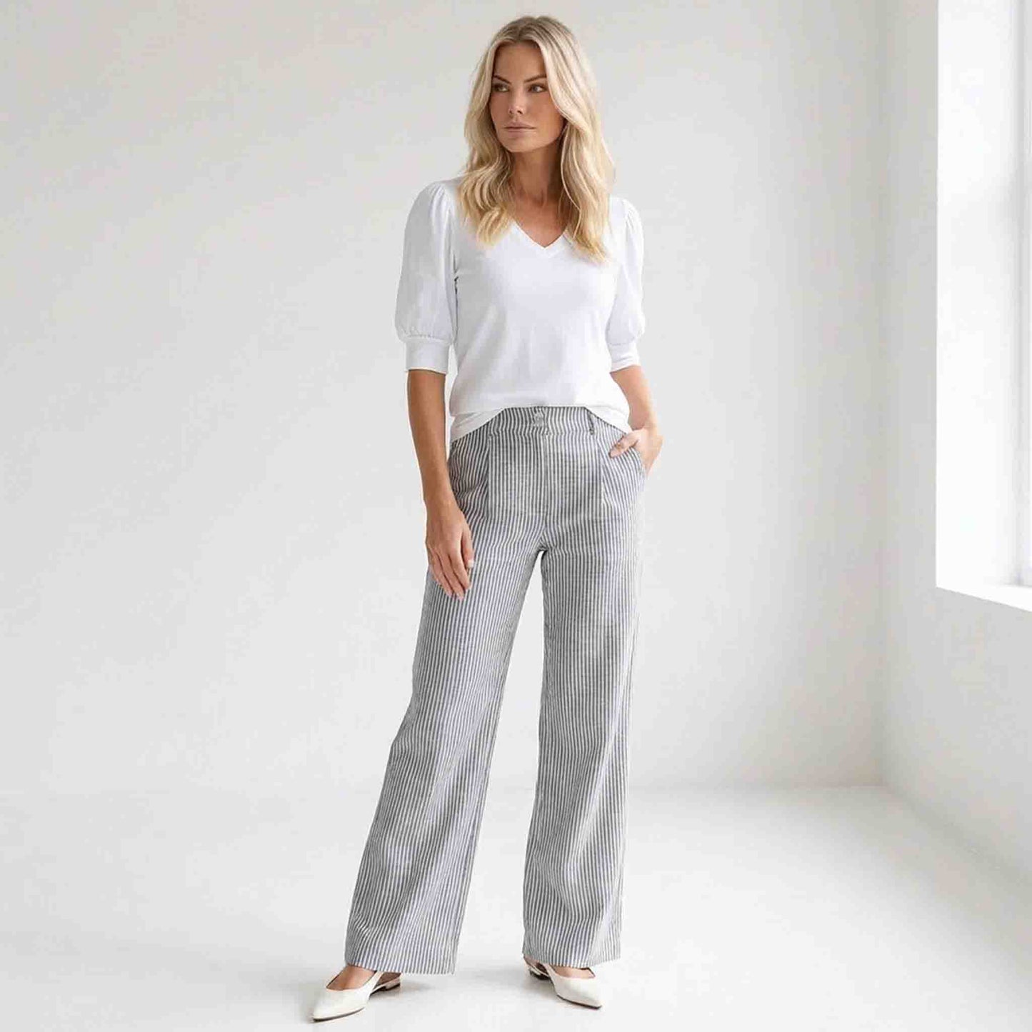 Bloomers Broek Mara Streep Antraciet | Tall