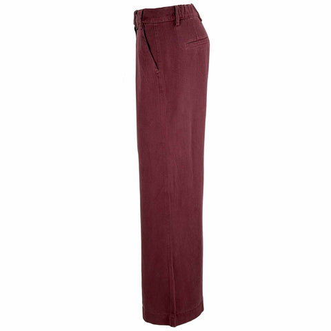 Bloomers Broek Luisa Lyocell Bordeaux, kleding voor lange vrouwen, zijaanzicht