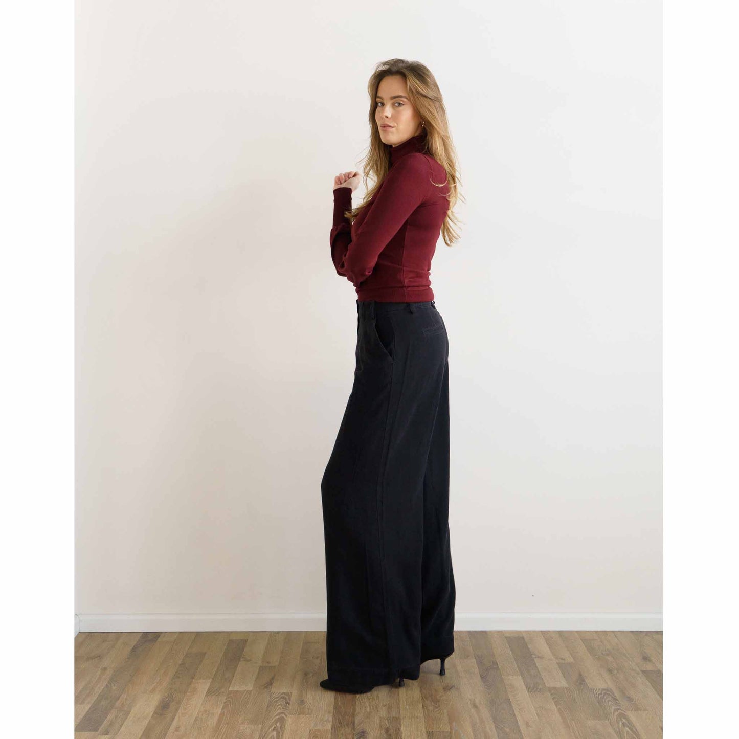 Broek lange vrouwen Bloomers Luisa Zwart model