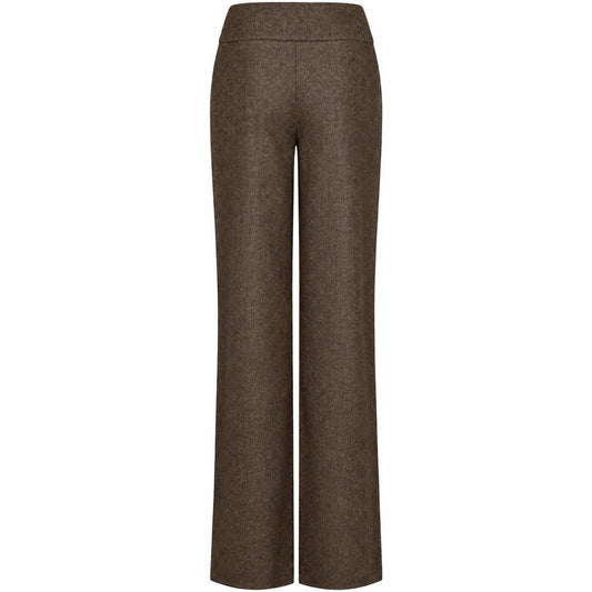 Bloomers Broek Marlene Wol Bruin, tall kleding voor lange vrouwen achterzijde
