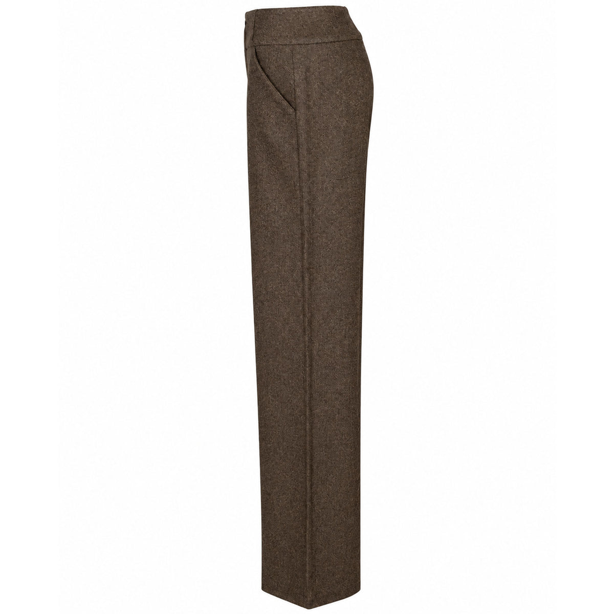 Bloomers Broek Marlene Wol Bruin, tall kleding voor lange vrouwen zijaanzicht