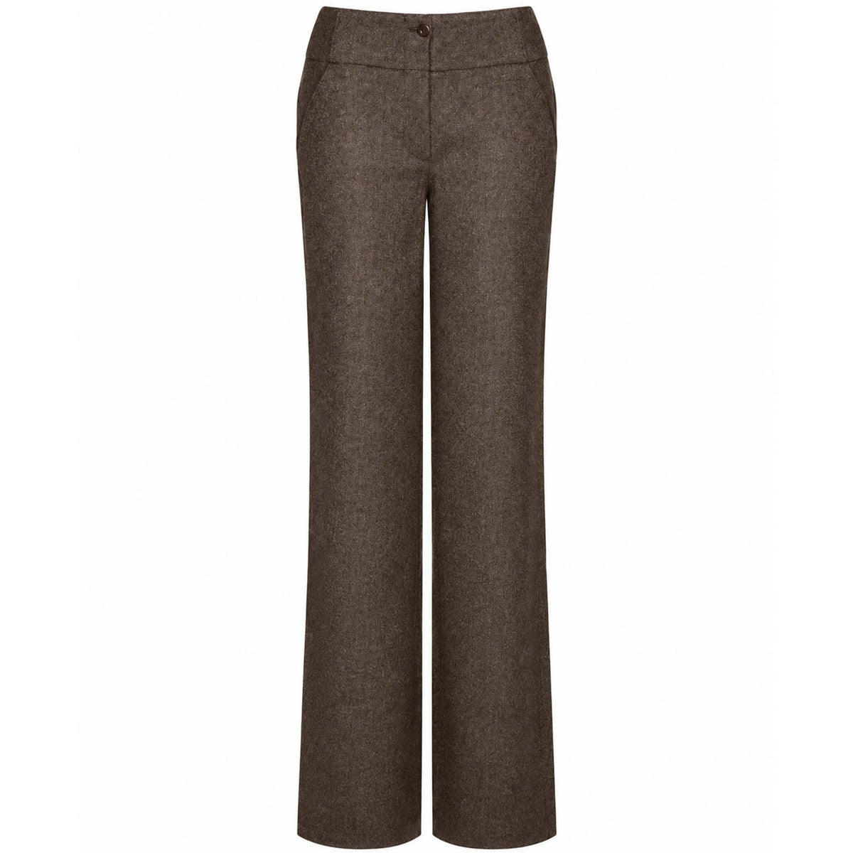 Bloomers Broek Marlene Wol Bruin, tall kleding voor lange vrouwen voorzijde
