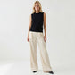 ICNK Broek Mosaic Shiny Satin, tall kleding voor lange vrouwen, gedragen door model