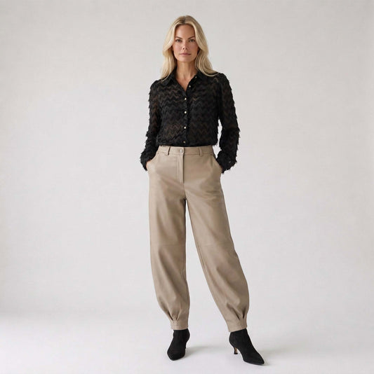 Longlady Broek Aagje Barrel Tan | Tall