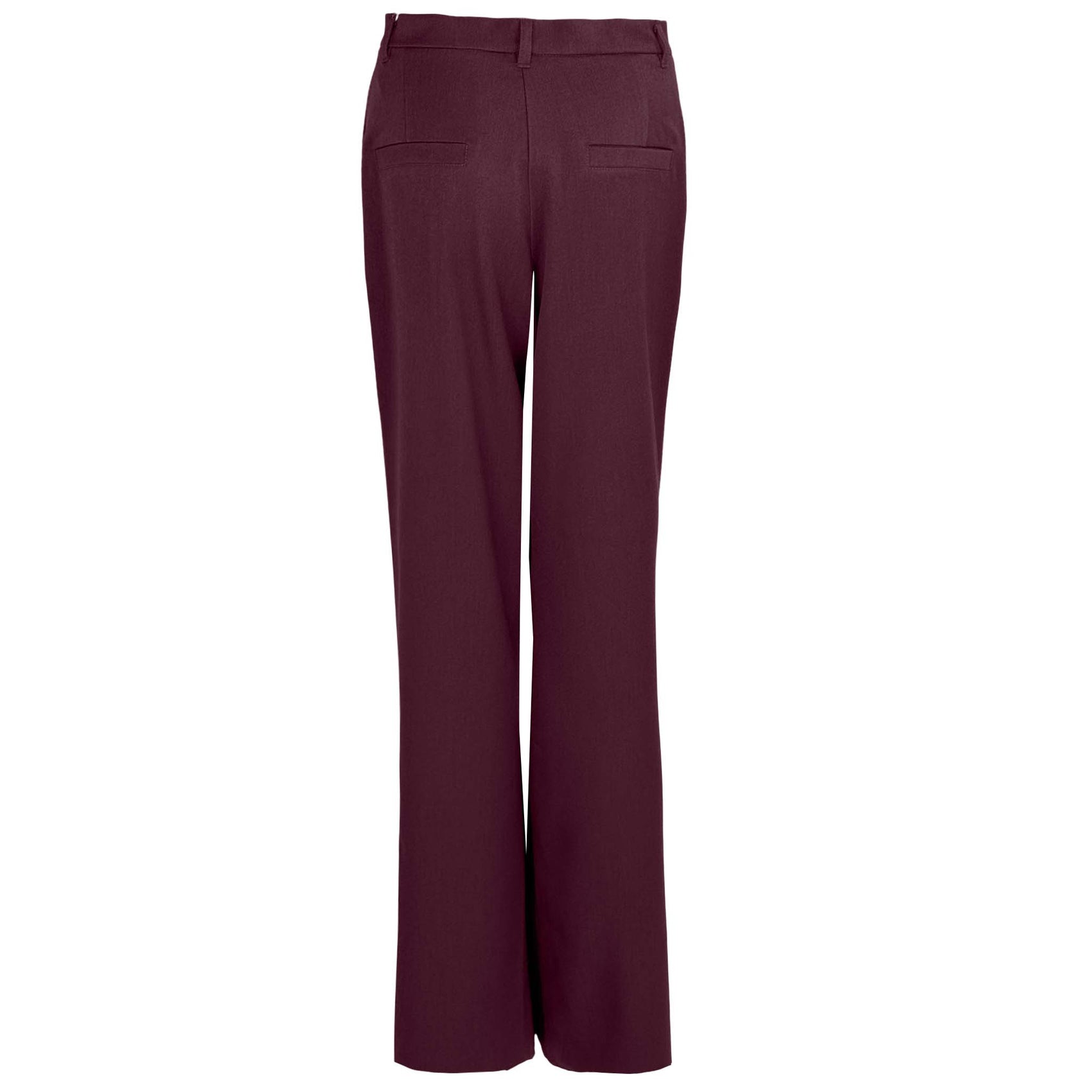 Longlady Broek Becky Bordeaux, tall kleding voor lange dames, achteraanzicht
