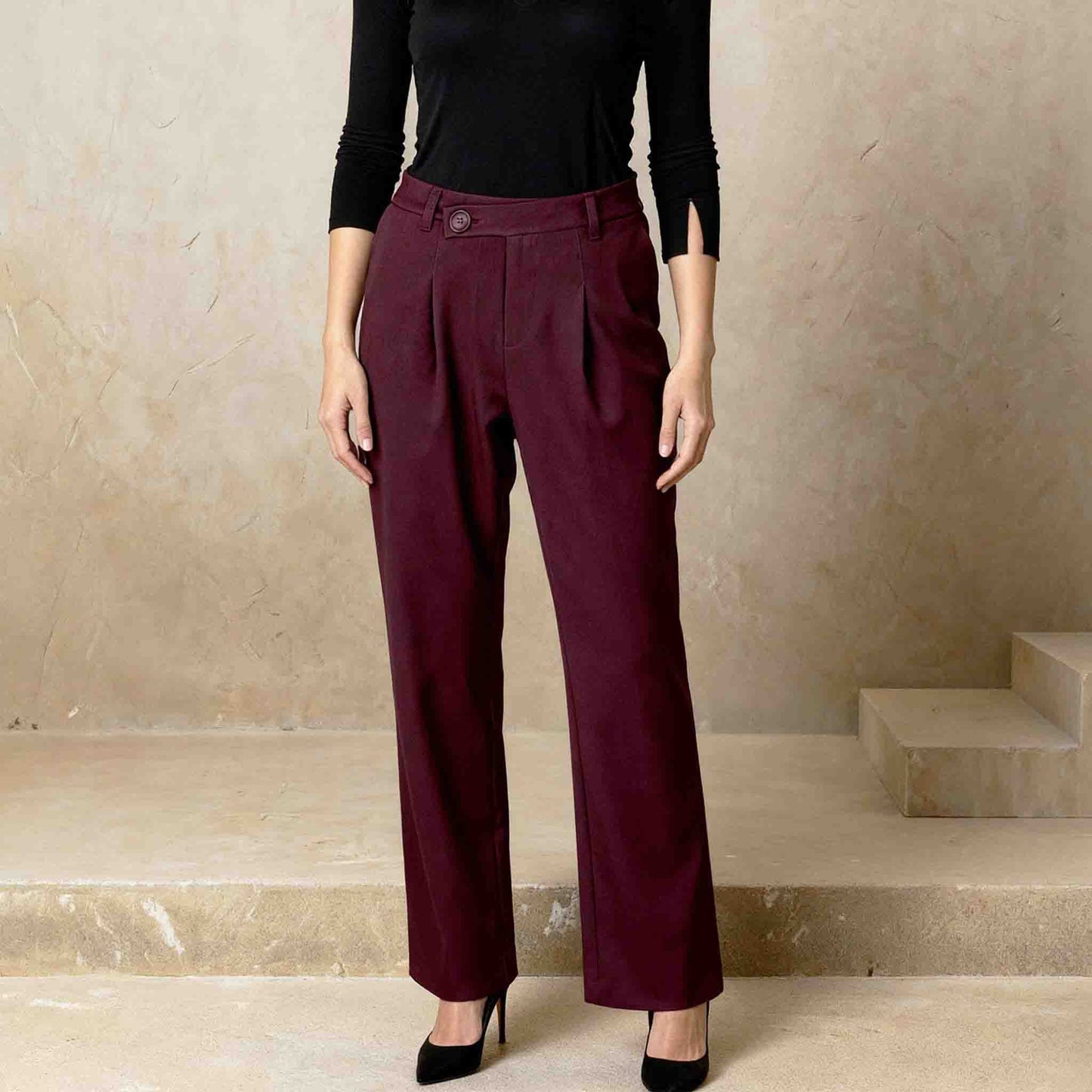 Longlady Broek Becky Bordeaux | Tall