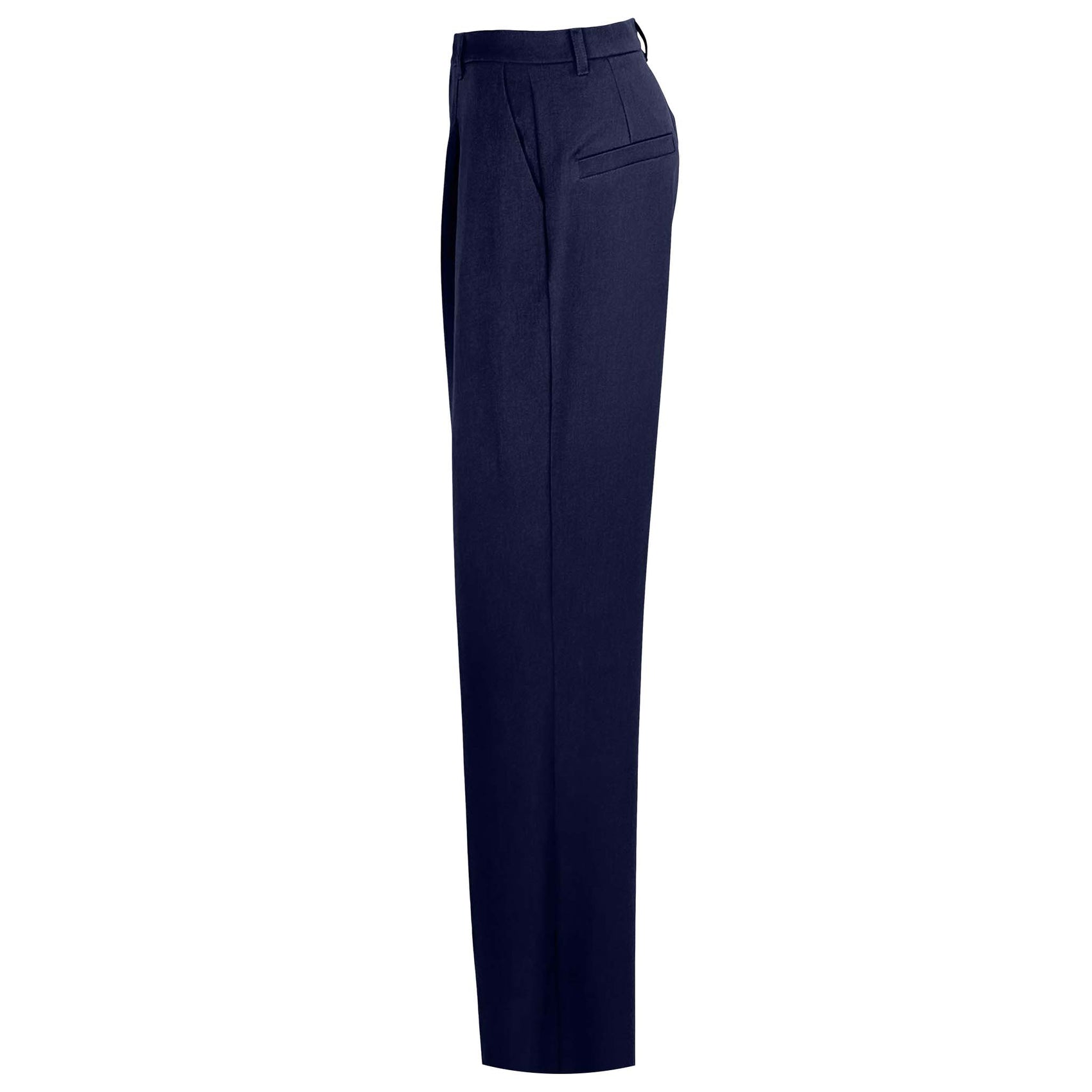 Longlady Broek Becky Donkerblauw, kleding voor lange vrouwen, zijaanzicht