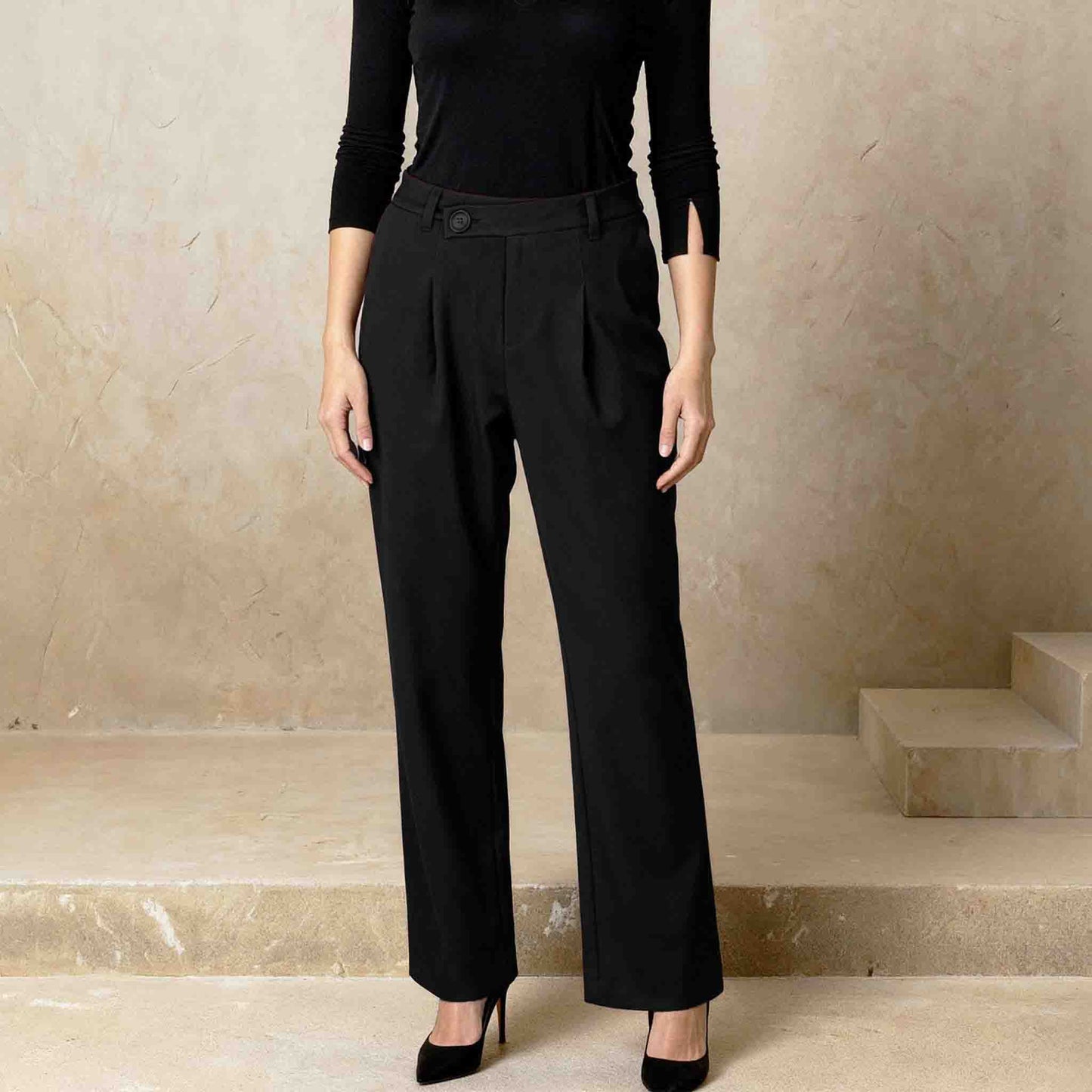 Longlady Broek Becky Zwart | Tall