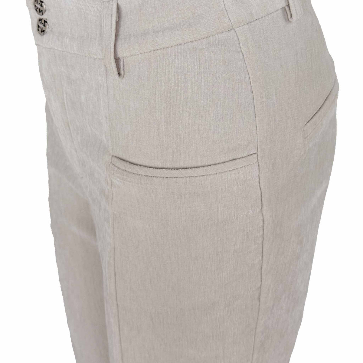 LongLady Broek Betty Chenille Offwhite, tall kleding voor lange vrouwen