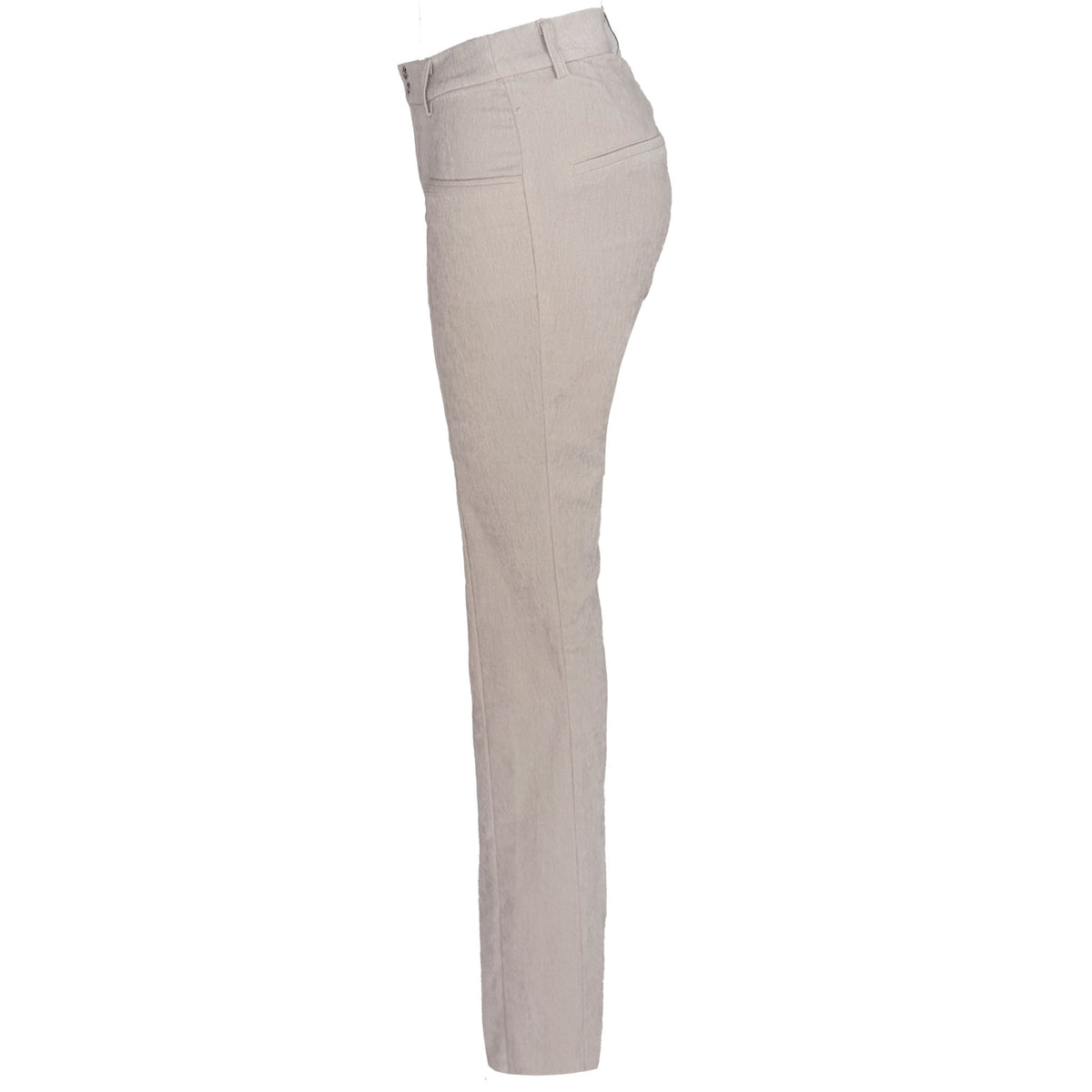 LongLady Broek Betty Chenille Offwhite, kleding voor lange vrouwen, zijaanzicht