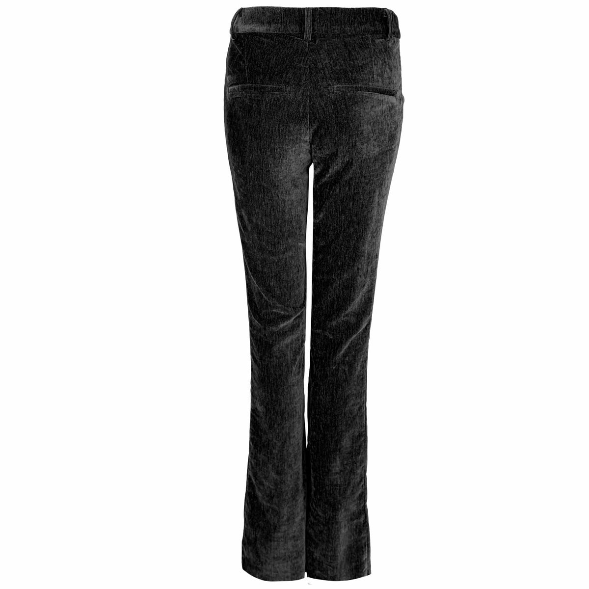 LongLady Broek Betty Chenille Zwart, tall kleding voor lange dames, achteraanzicht