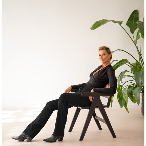 LongLady Broek Biande, tall kleding voor lange vrouwen, gedragen door model