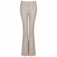 LongLady Broek Bibby Zand, tall kleding voor lange vrouwen voorkant