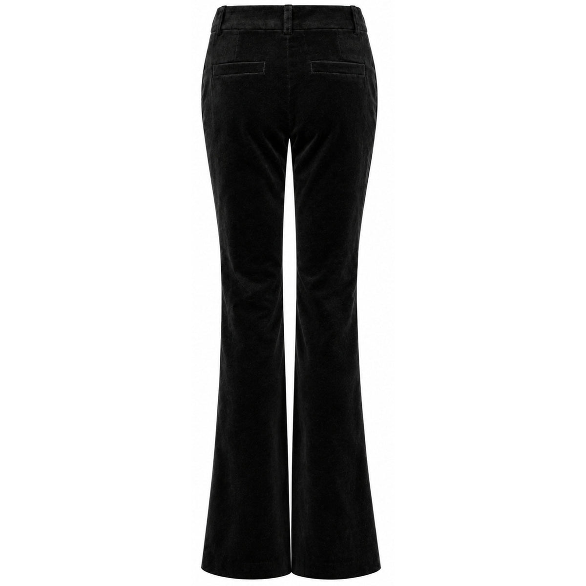 LongLady Broek Bobanne Velvet Zwart, tall kleding voor lange vrouwen, achterzijde