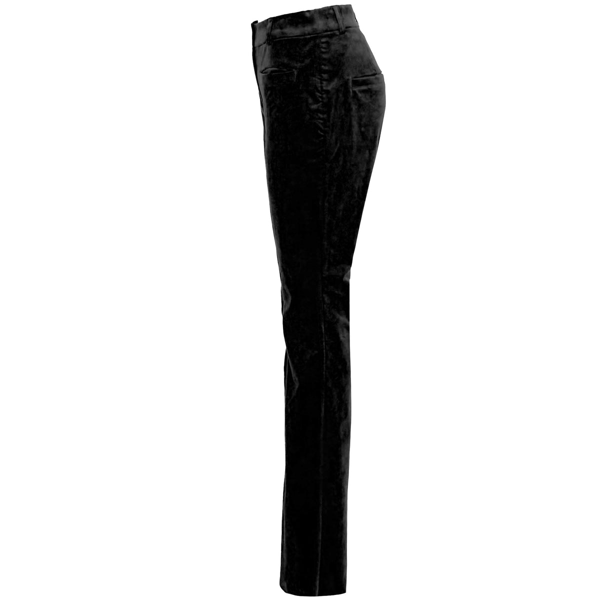 LongLady Broek Bobanne Velvet Zwart, kleding voor lange vrouwen, zijaanzicht