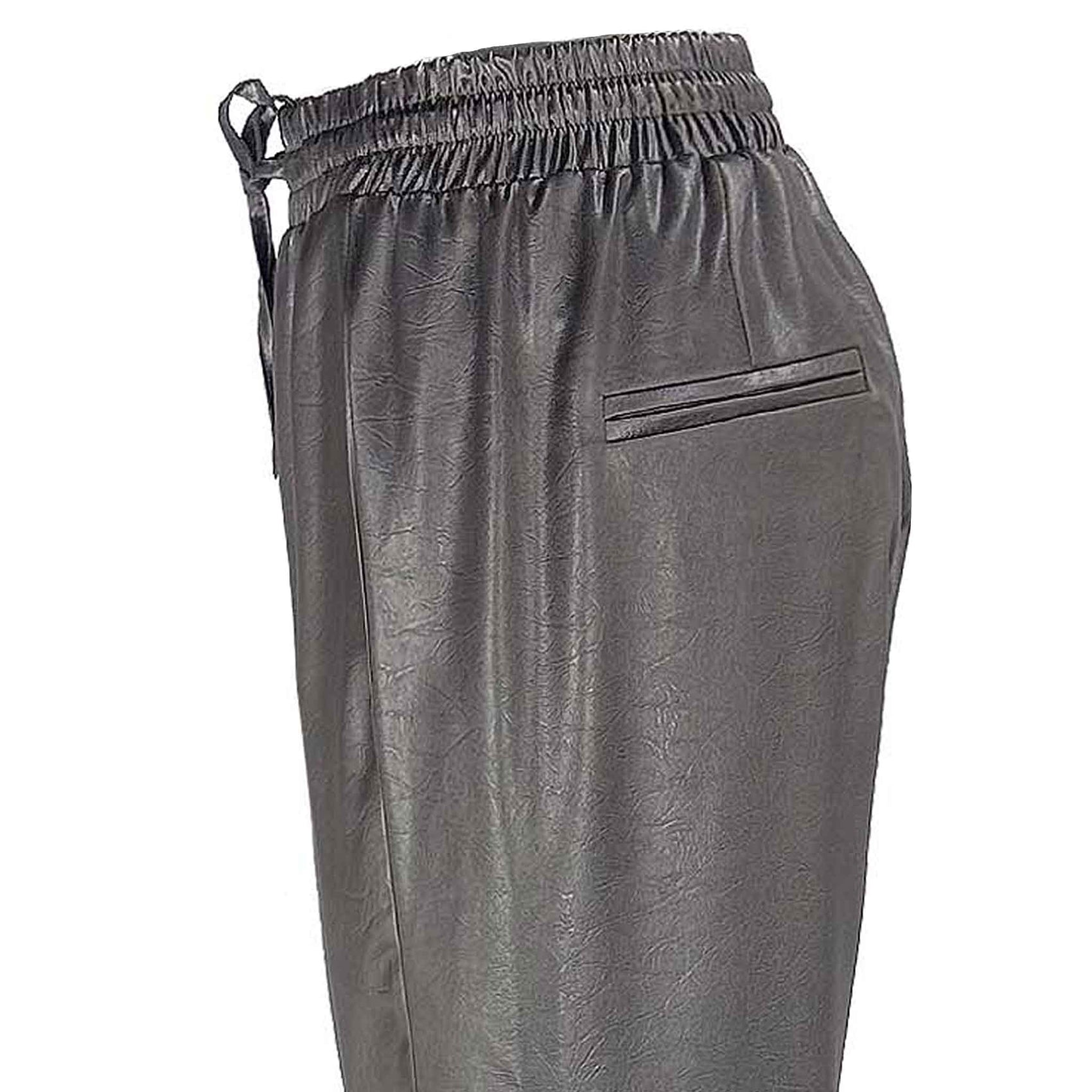 LongLady Broek Boukje Grijsbruin, kleding voor lange vrouwen, zijaanzicht