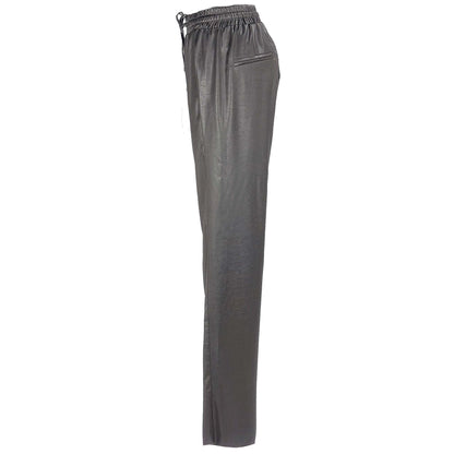 Lange benen Broek Longlady Boukje Leather Grijsbruin zijkant