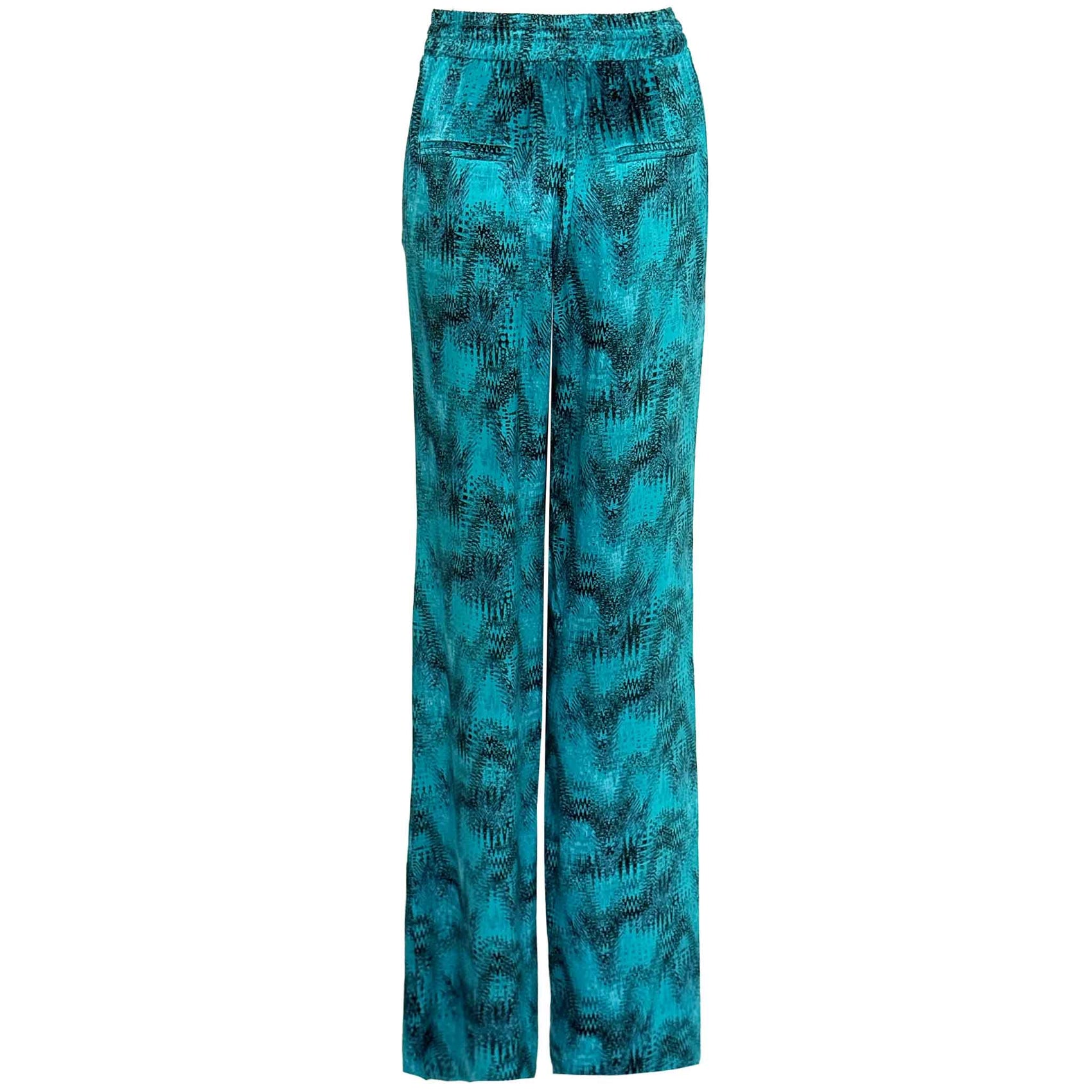 LongLady Broek Boukje Petrol, tall kleding voor lange dames, achteraanzicht