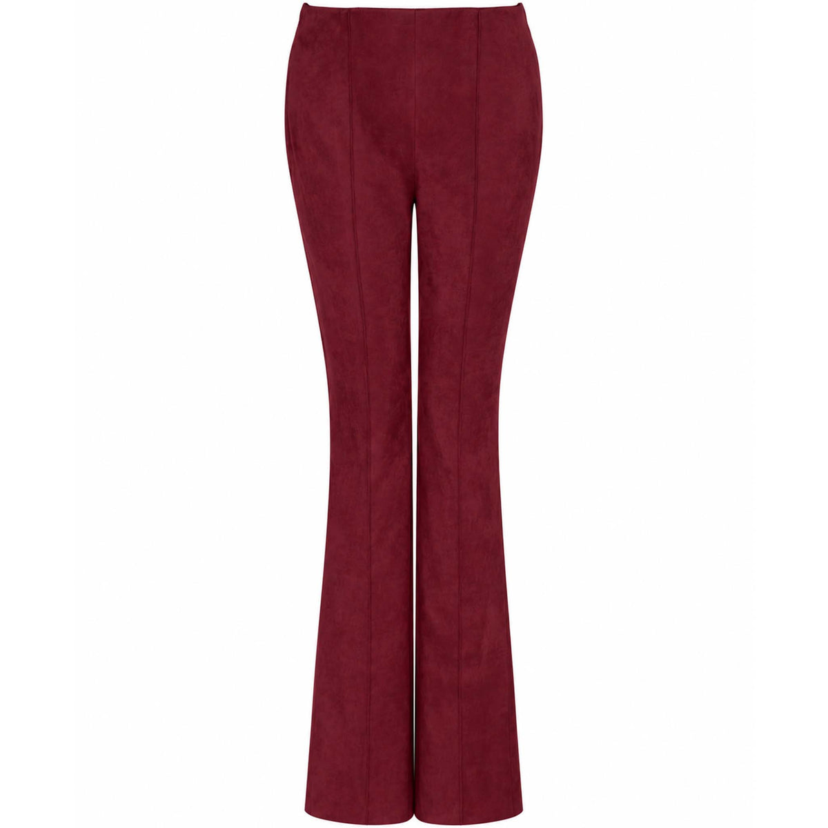 LongLady Broek Byba Suedine Bordeaux, tall kleding voor lange vrouwen voorkant