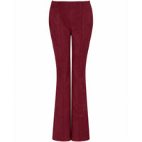 LongLady Broek Byba Suedine Bordeaux, tall kleding voor lange vrouwen voorkant