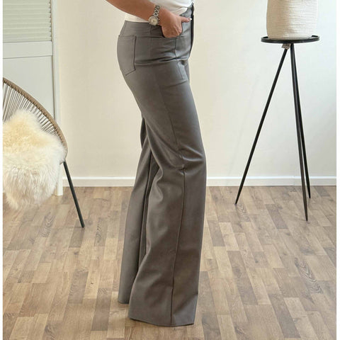 LongLady Broek Nelly Grijsbruin, tall kleding voor lange vrouwen