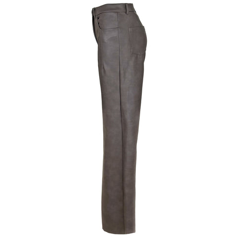 LongLady Broek Nelly Grijsbruin, kleding voor lange vrouwen, zijaanzicht