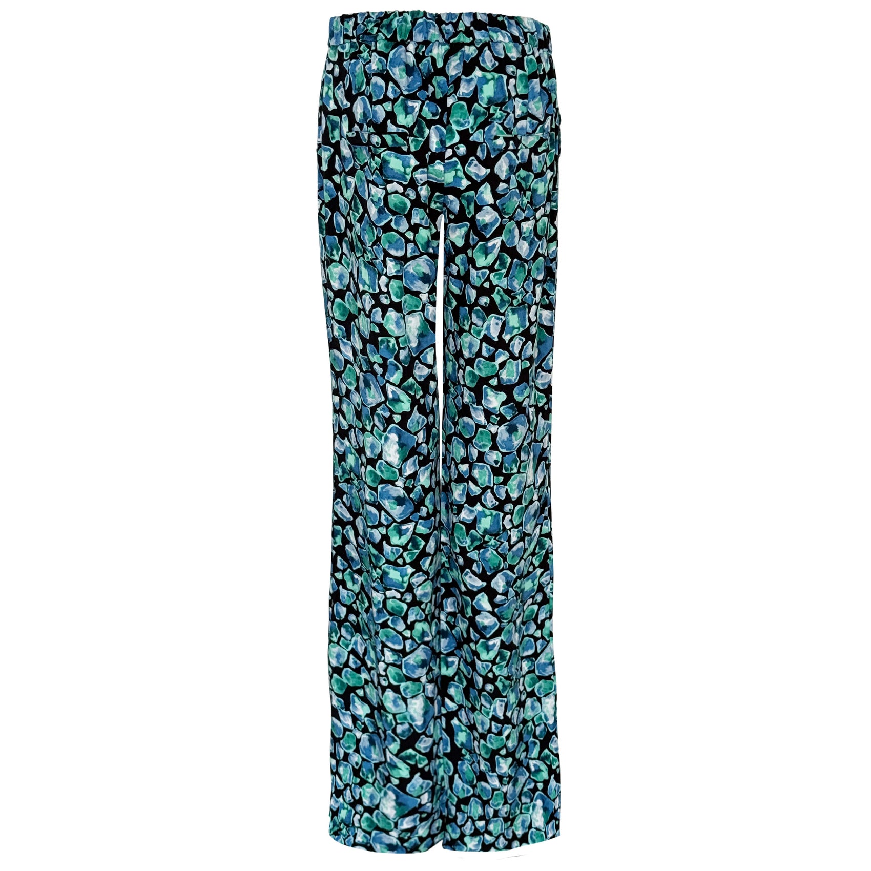 LongLady Broek Nory Groen Blauw, tall kleding voor lange dames, achteraanzicht