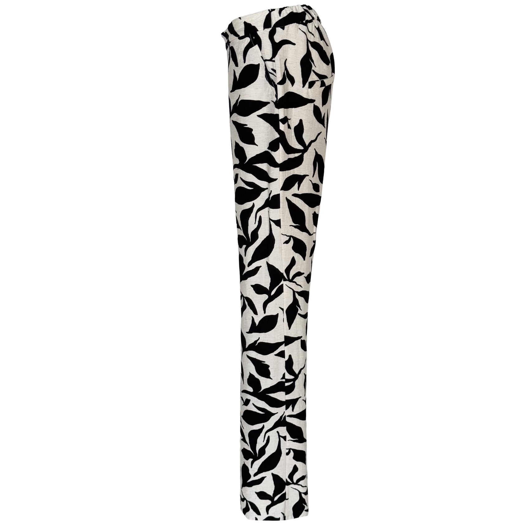 LongLady Broek Nory Leaves, kleding voor lange vrouwen, zijaanzicht