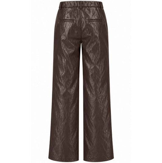 LongLady Broek Nerana Vegan Leather Donkerbruin | Tall