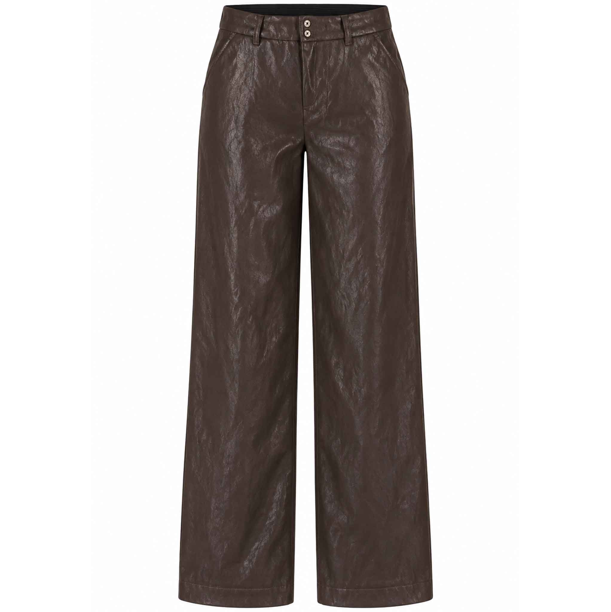 LongLady Broek Nerana Vegan Leather Donkerbruin | Tall