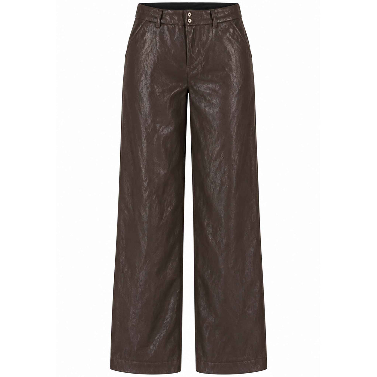 LongLady Broek Nerana Vegan Leather Donkerbruin | Tall