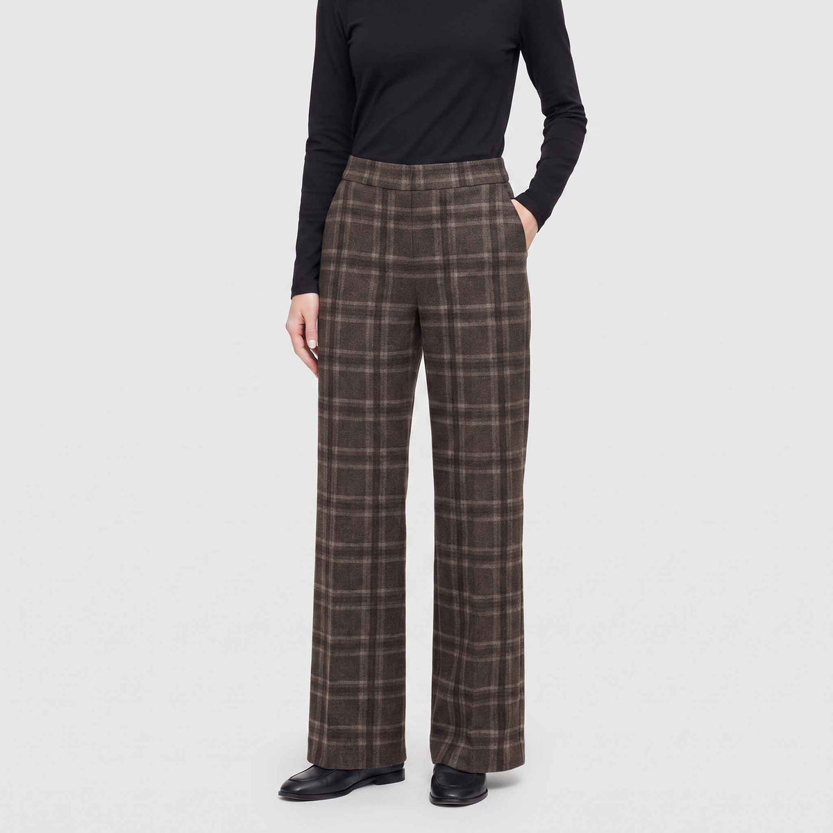 Mac Broek Chiara Night Brown Check | Tall