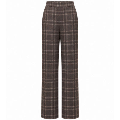 Mac Broek Chiara Night Brown Check | Tall