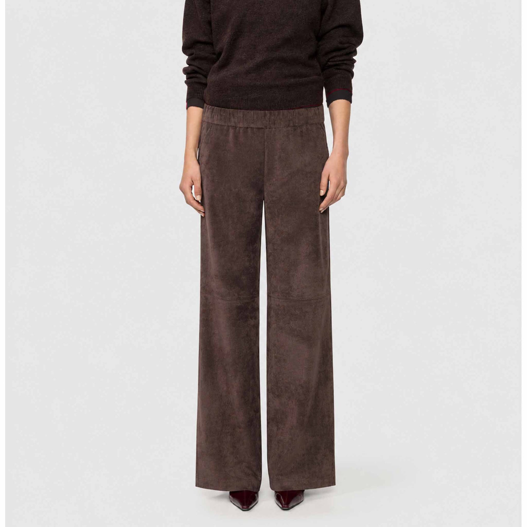 Mac Broek Chiara Suedine Truffle Brown | Tall