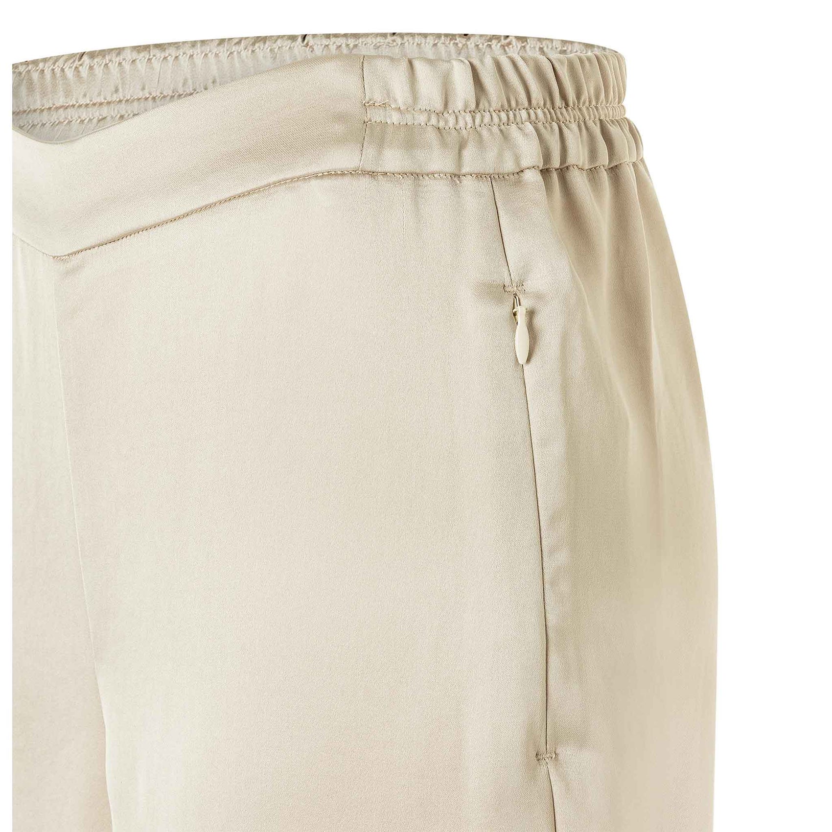 Mac Broek Coralie Satin Gravel, kleding voor lange vrouwen, zijaanzicht