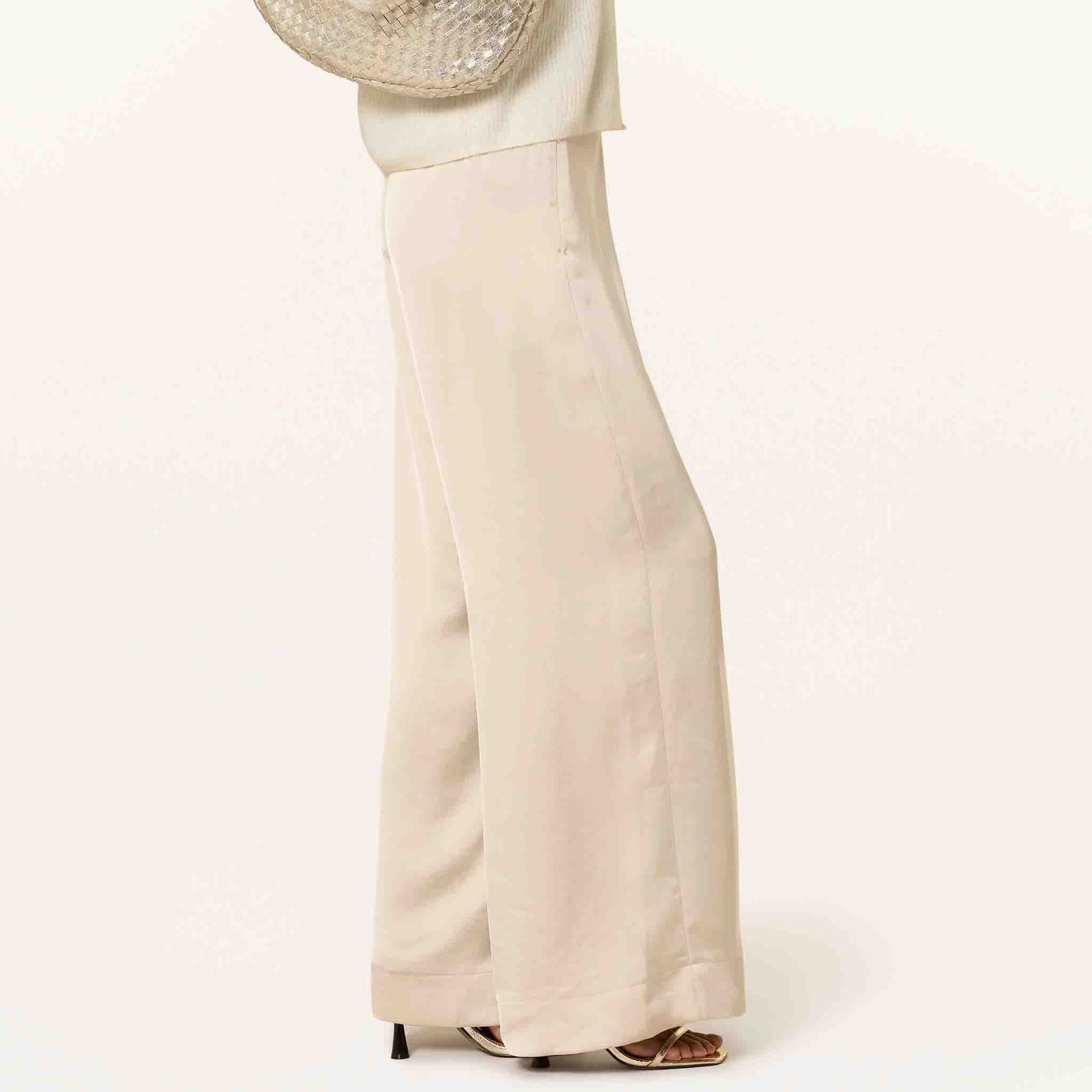 Mac Broek Coralie Satin Gravel, tall kleding voor lange vrouwen