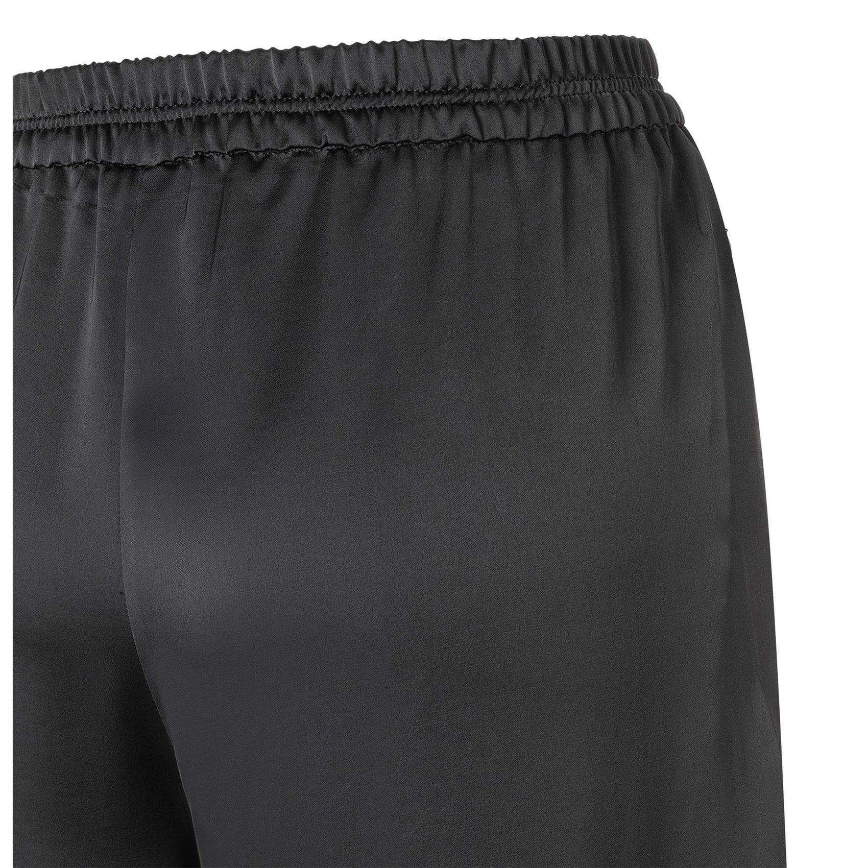 Mac Broek Coralie Satin Zwart, tall kleding voor lange dames, achteraanzicht