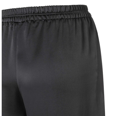 Mac Broek Coralie Satin Zwart, tall kleding voor lange dames, achteraanzicht