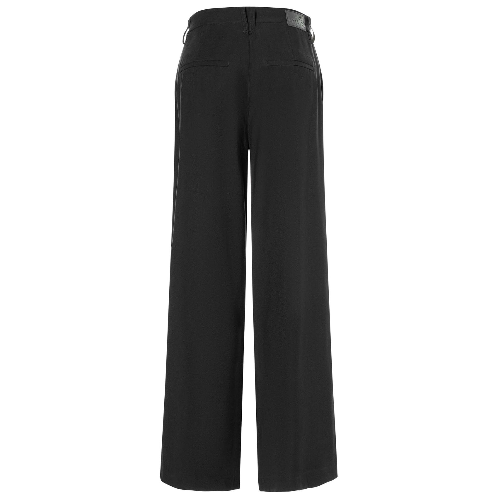 Mac Broek Wide Black, tall kleding voor lange dames, achteraanzicht