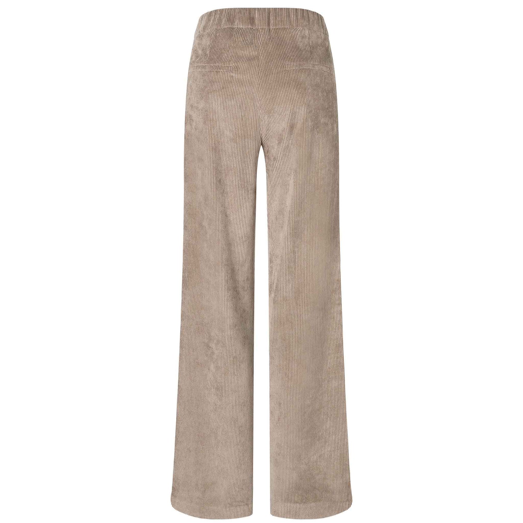 Mac Broek Chiara Oxide Brown Rib, tall kleding voor lange dames, achteraanzicht