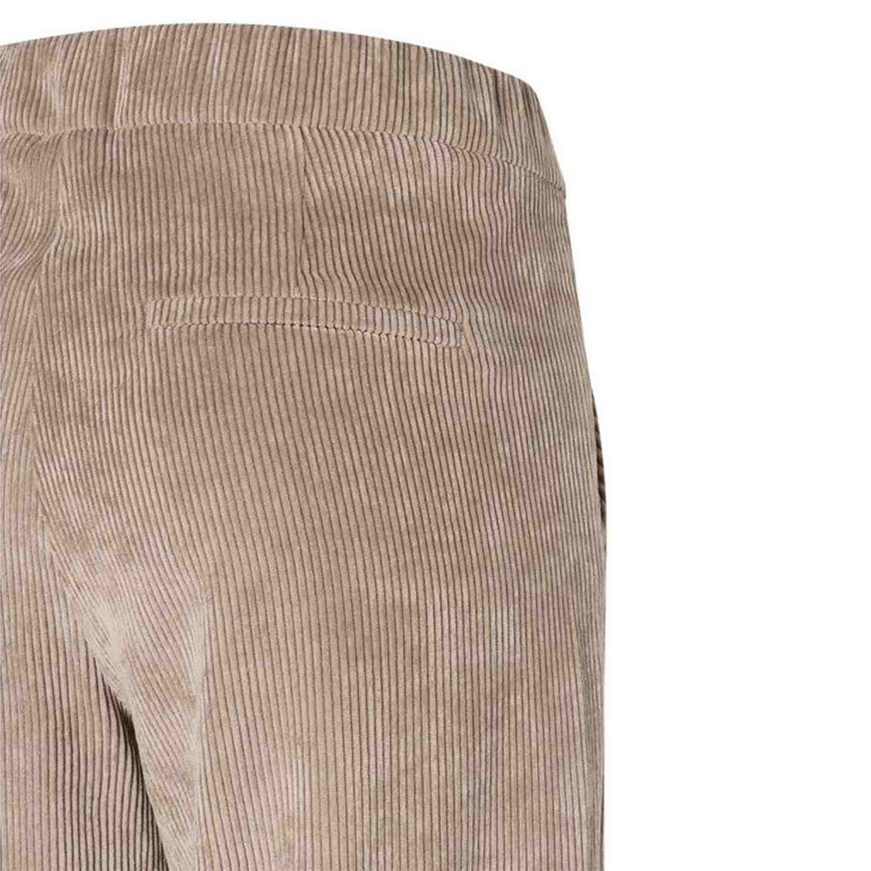 Mac Broek Chiara Oxide Brown Rib, tall kleding voor lange dames, achteraanzicht