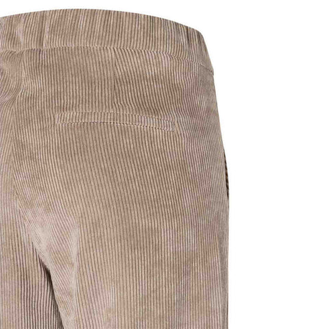 Mac Broek Chiara Oxide Brown Rib, tall kleding voor lange dames, achteraanzicht