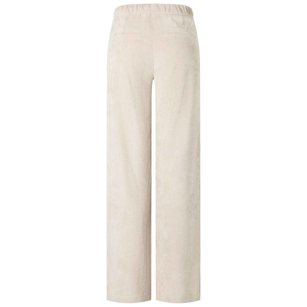Mac Broek Chiara Sand Beige Rib, tall kleding voor lange dames, achteraanzicht