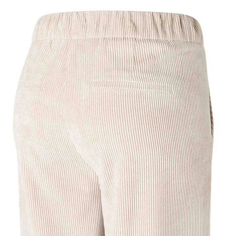 Mac Broek Chiara Sand Beige Rib, tall kleding voor lange dames, achteraanzicht