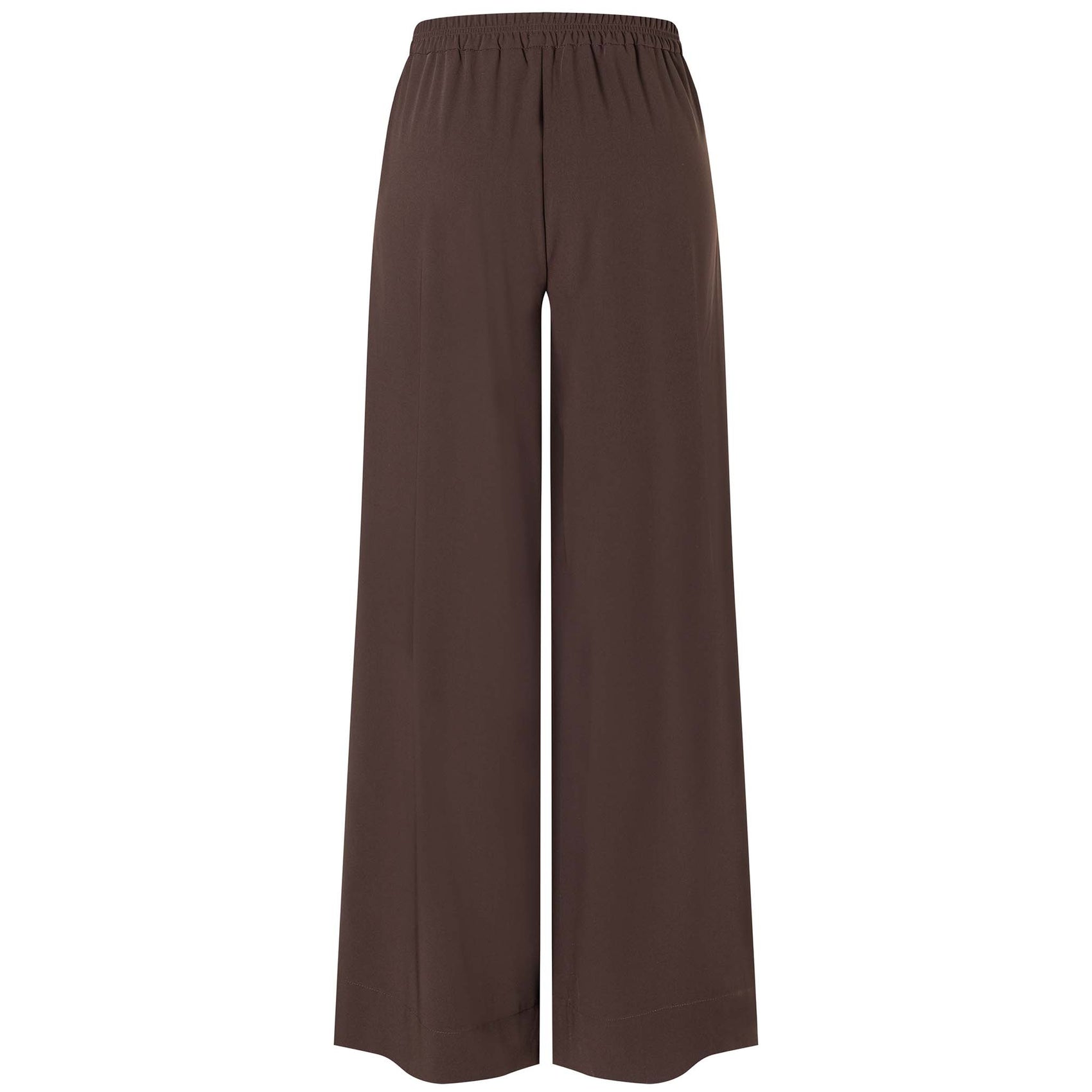 Tall Broek Mac Coralie Floating Crepe Trufflebrown achterkant lange dames 