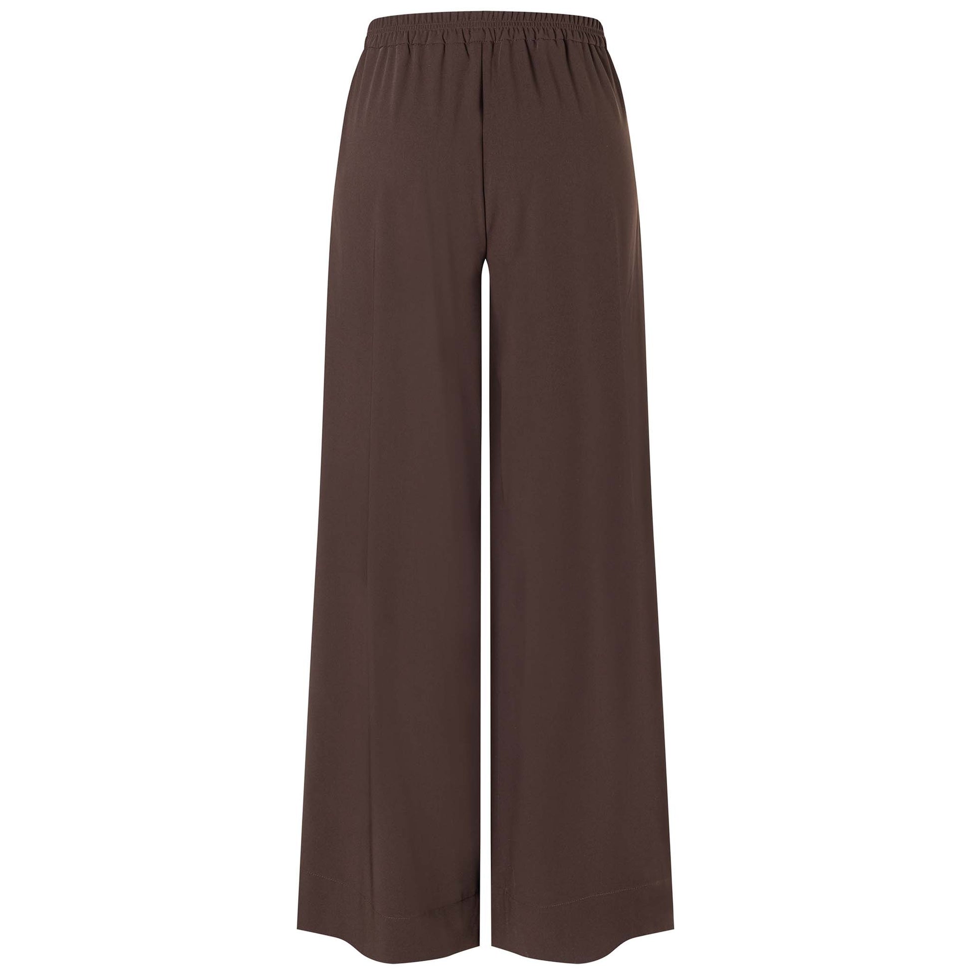 Tall Broek Mac Coralie Floating Crepe Trufflebrown achterkant lange dames 