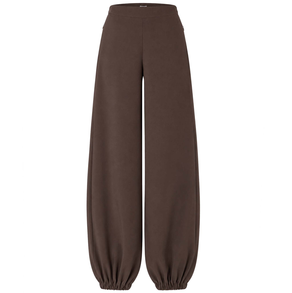 Tall Mac Broek Coralie Floating Crepe Balloon Trufflebrown | voorzijde