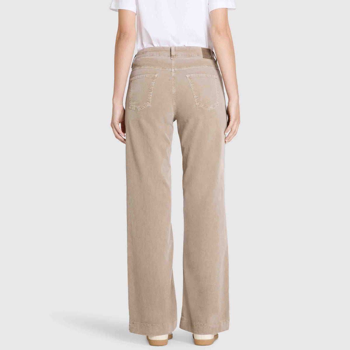 Mac Broek Wide Babycord Windspray Beige | Tall